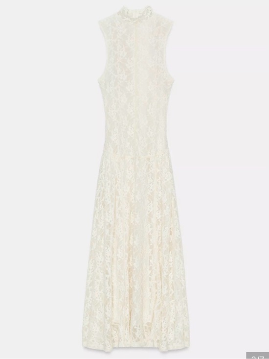 Zara Dresses & Skirts - Zara Sleeveless Lace Maxi Dress in Ivory